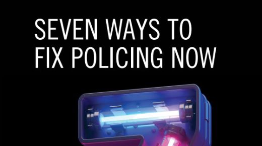 Front cover image of the book, with the title 'Seven Ways to Fix policing NOW'.